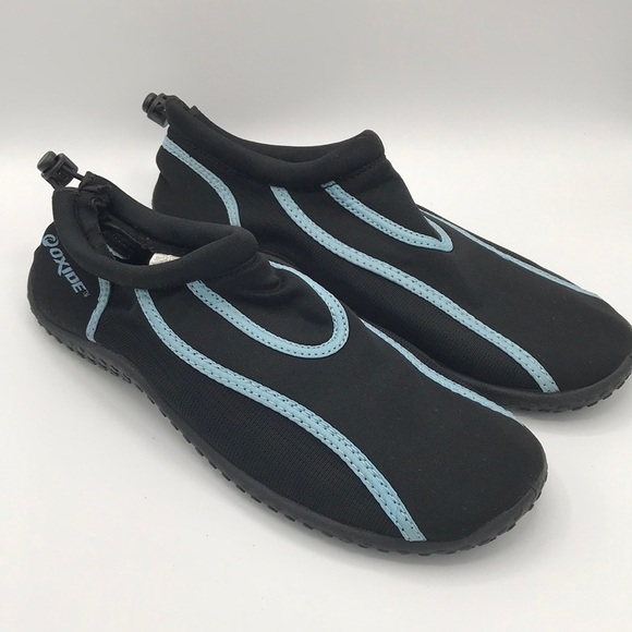 Oxide Shoes - Oxide black water socks with blue trim, size 6